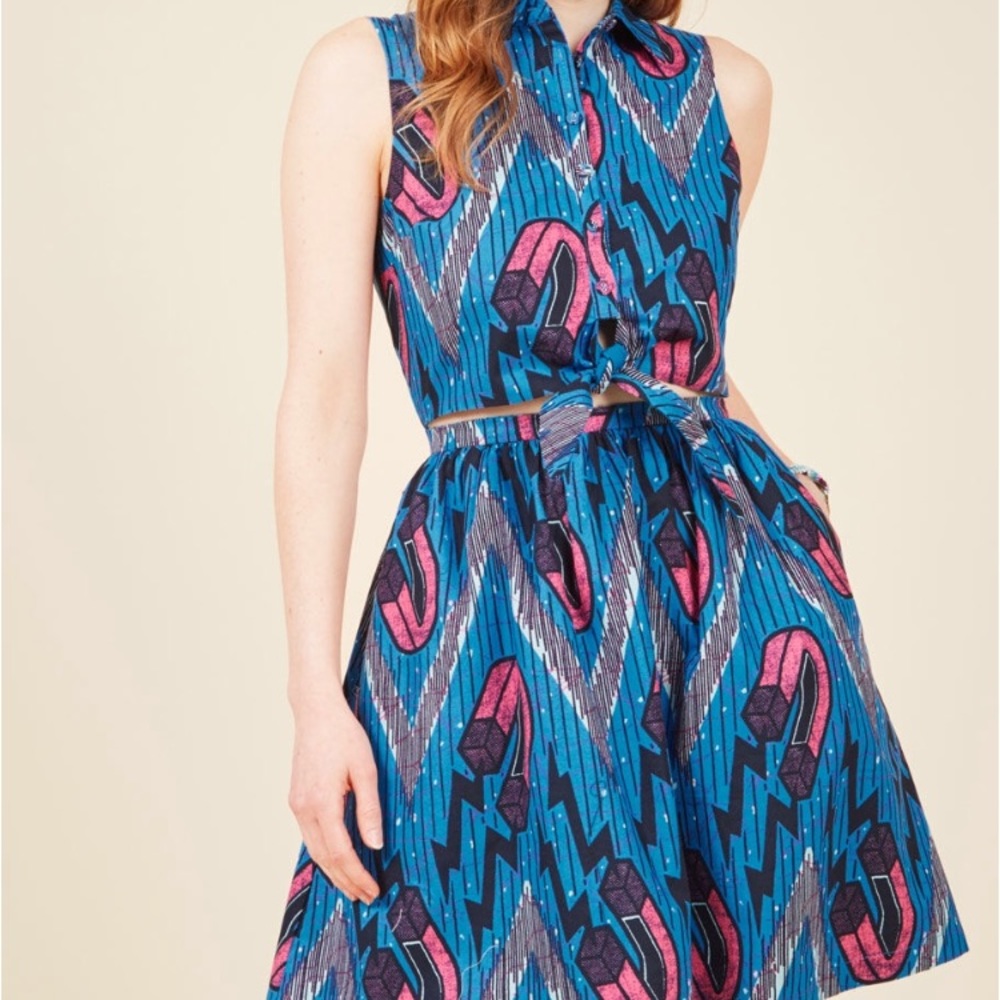 Modcloth A-Line Magnet Bright Dress WITH POCKETS